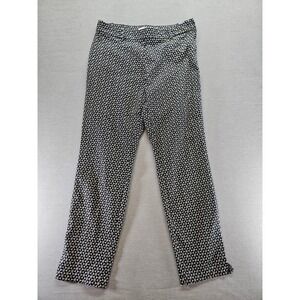 HM Womens Geometric Print Ankle Pants Black White Starburst Trousers Size 10